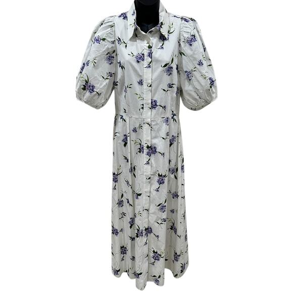 LES RÊVERIES Cutout Cotton-poplin Midi Dress In Floral print - Picture 8 of 9